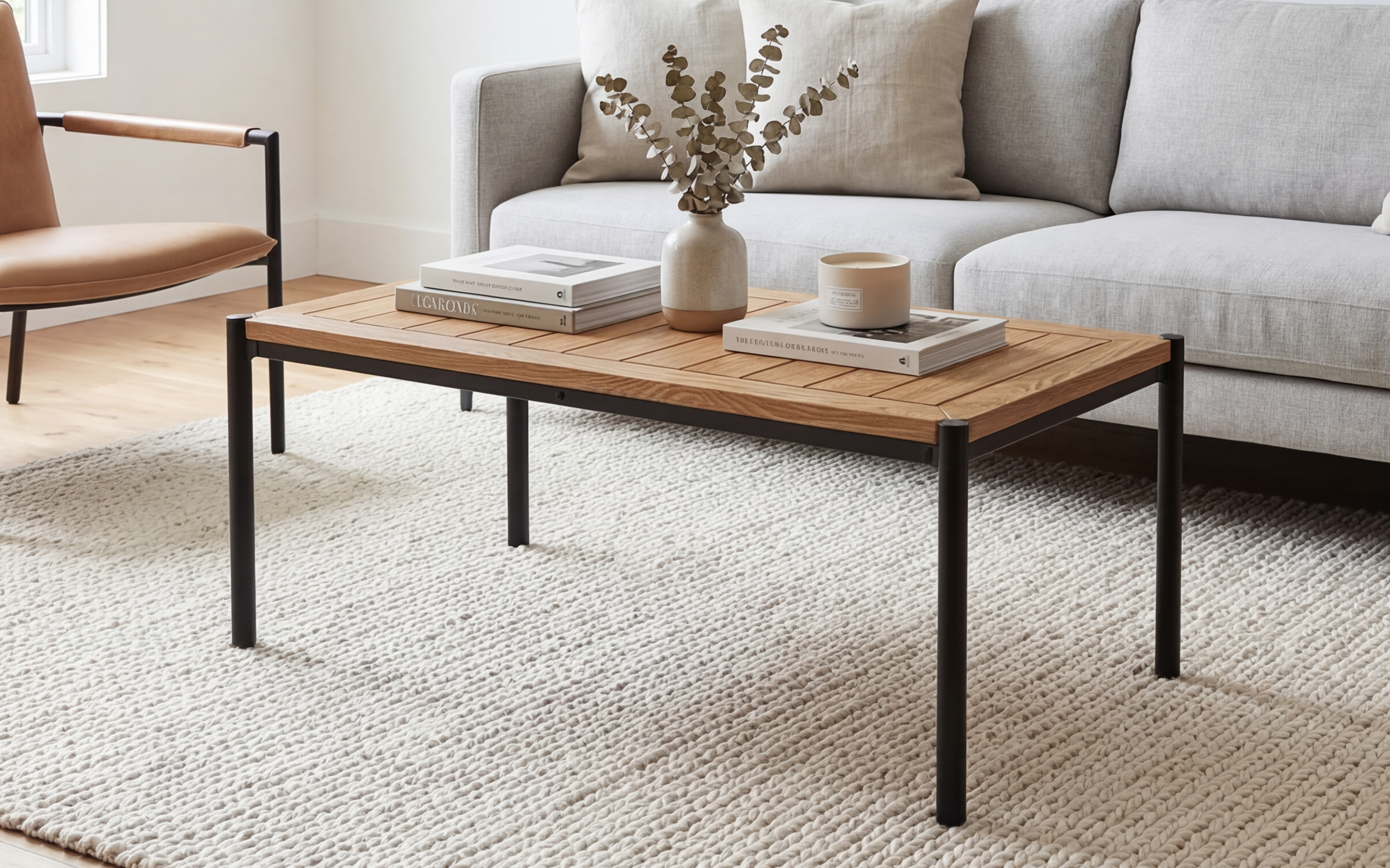 Sample Coffee table, natural + black  1